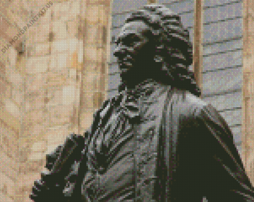 Johann Bach Sculpture Side View Diamond Painting