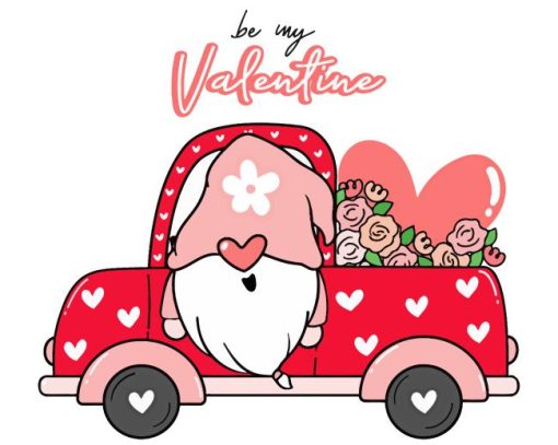 Pink Valentine Flower Truck Diamond Painting