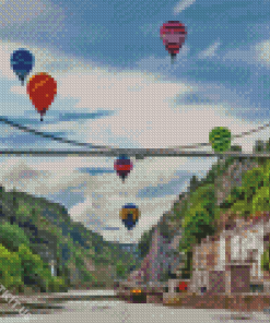 Clifton Bridge And Ballons Diamond Painting