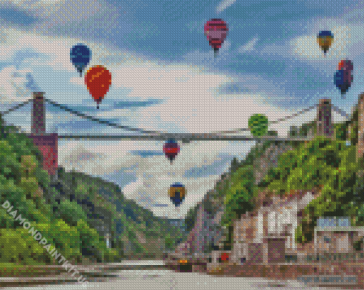 Clifton Bridge And Ballons Diamond Painting