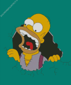 Funny Crazy Homer Simpson Diamond Painting