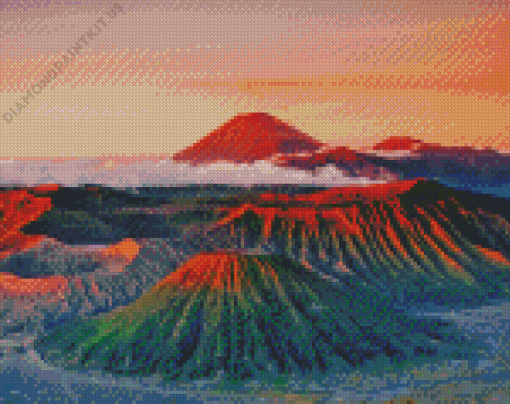 Java Island Mount Bormo Diamond Painting