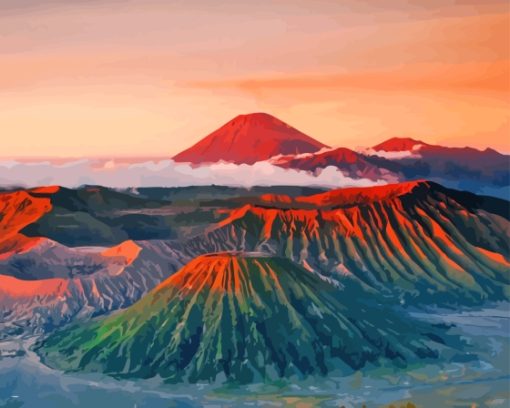 Java Island Mount Bormo Diamond Painting