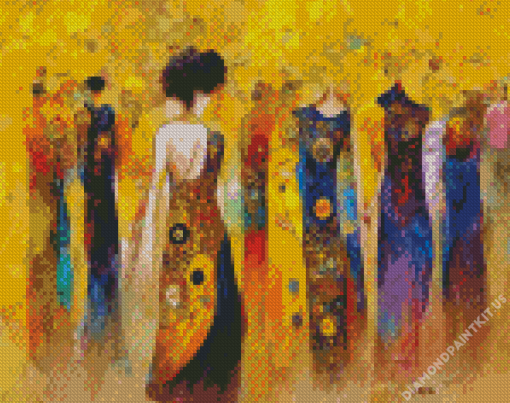 Women In Yellow Diamond Painting