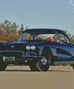 62 Corvette Black Car Diamond Painting