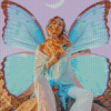 Blue Butterfly Girl Diamond Painting