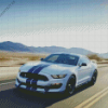 Cool White And Blue Mustang Diamond Painting