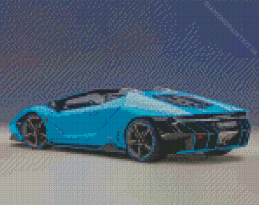 Blue Lamborghini Zentorno Illustration Diamond Painting