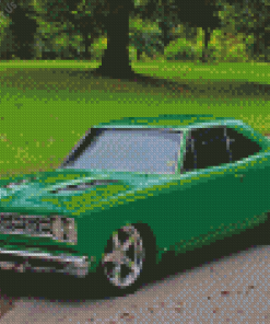 Classic Green Roadrunner Car Diamond Painting