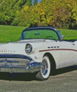 White 1957 Buick Car Diamond Painting