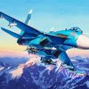Blue Fighter Plane Diamond Painting