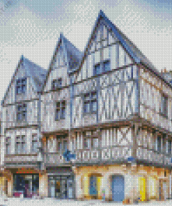 Burgundy Buildings Diamond Painting