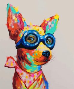 Colorful Dog With Glasses Diamond Painting