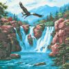 Eagle Over Waterfall Art Diamond Painting