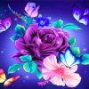 Flowers And Butterflies Diamond Painting