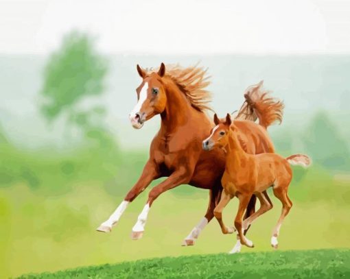 Horse And Colt Runing Diamond Painting