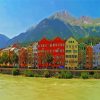 Innsbruck River Buildings Diamond Painting
