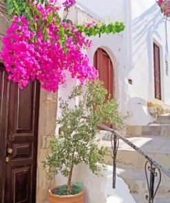 Lindos Village Streets Diamond Painting