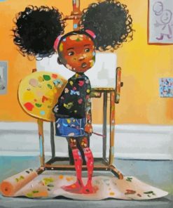 Little Black Girl Painter Diamond Painting