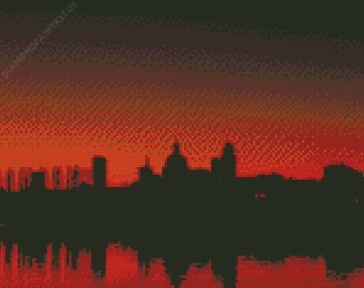 Liverpool Sunset Silhouette Diamond Painting