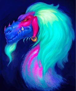 Neon Dragon Art Diamond Painting