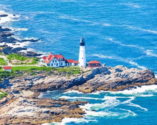 Portland Maine Lighthouse Diamond Painting