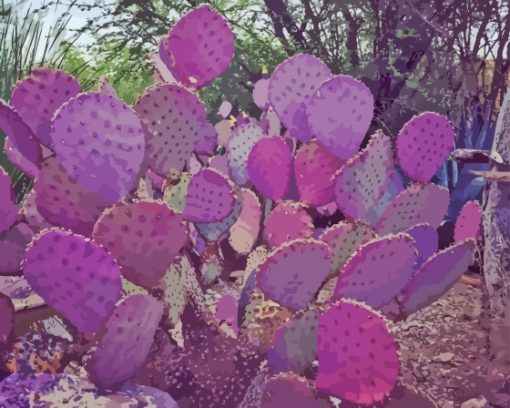 Purple Cactus Diamond Painting