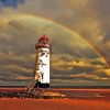 Rainbow Over Talacre Lighthouse Diamond Painting
