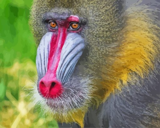 Red Nose Baboon Primate Diamond Painting