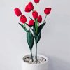 Red Flower In White Pot Diamond Painting