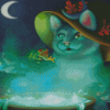 Creepy Cat Witch Diamond Painting