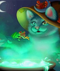 Creepy Cat Witch Diamond Painting