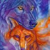 Cute Fox And Wolf Art Diamond Painting