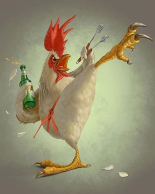 Fighter Chicken Diamond Painting