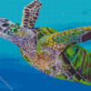 Green Ridley Sea Turtle Art Diamond Painting