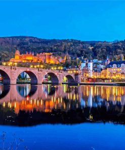 Heidelberg Bridge At Night Diamond Painting