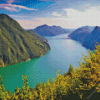 Lake Lugano Landscape Diamond Painting