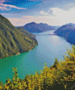 Lake Lugano Landscape Diamond Painting