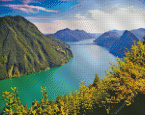 Lake Lugano Landscape Diamond Painting