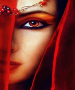 Red Eye Girl Diamond Painting