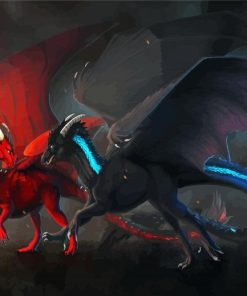 Black And Red Dragon Diamond Painting
