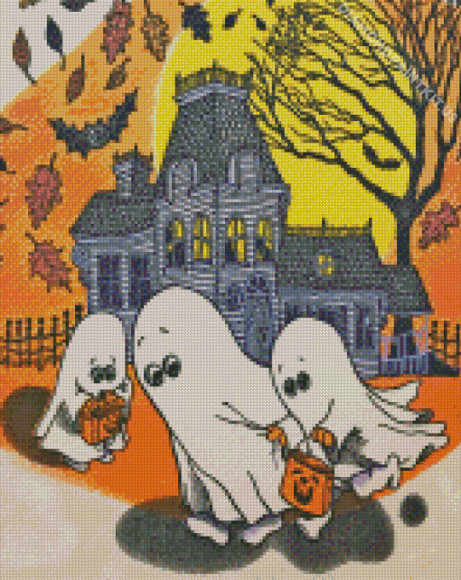 Cartoon Halloween Ghosts Diamond Painting