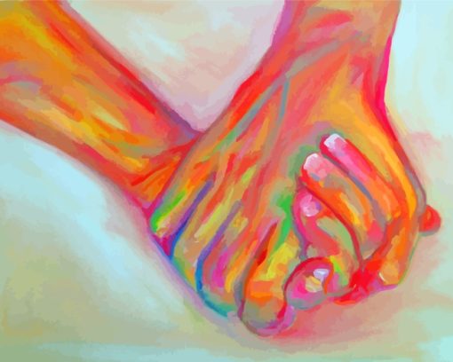 Colorful Holding Hands Diamond Painting
