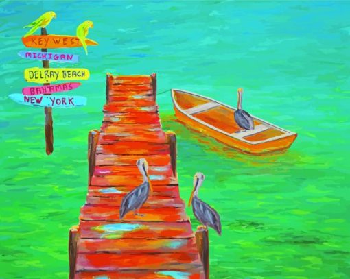 Florida Keys Dockside Art Diamond Painting