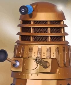 Golden Dalek Robot Diamond Painting