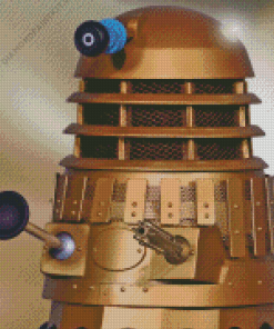 Golden Dalek Robot Diamond Painting