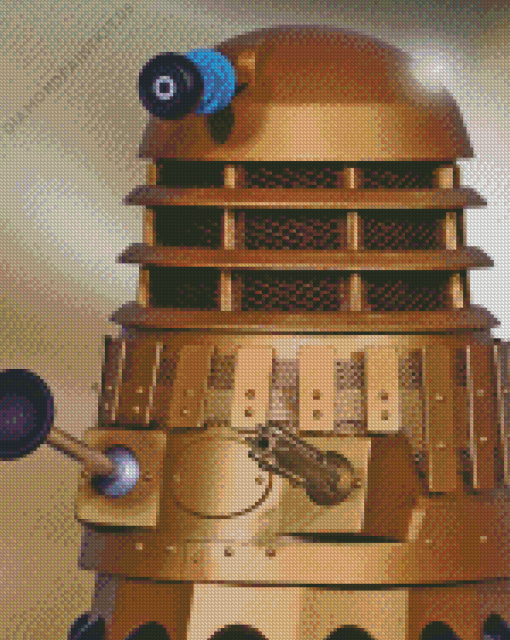 Golden Dalek Robot Diamond Painting