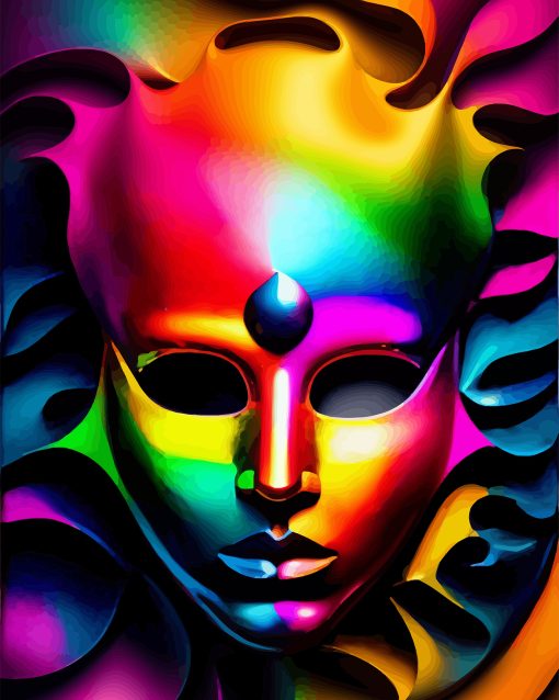 Colorful Theater Mask Diamond Painting