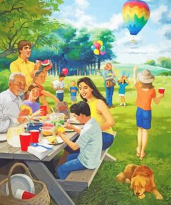 Family Picnic In The Park Diamond Painting