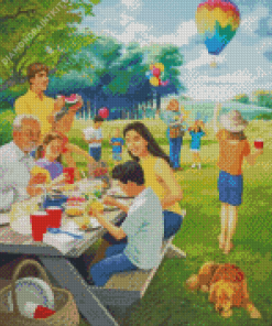 Family Picnic In The Park Diamond Painting
